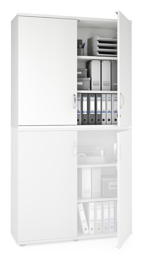 Flügeltüren-Aufsatzschrank iMODUL | Weiß | 1200