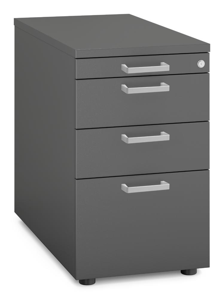 Standcontainer MULTI MODUL-PRO | Anthrazit | 800 | 1 + 2 Schübe + 1 Hängeregistratur