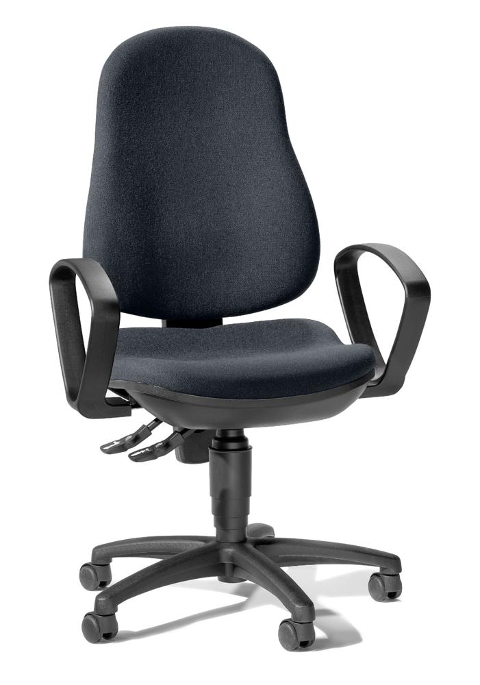 Bürostuhl BASE ART 70 mit Armlehnen | Anthrazit | feste Armlehnen