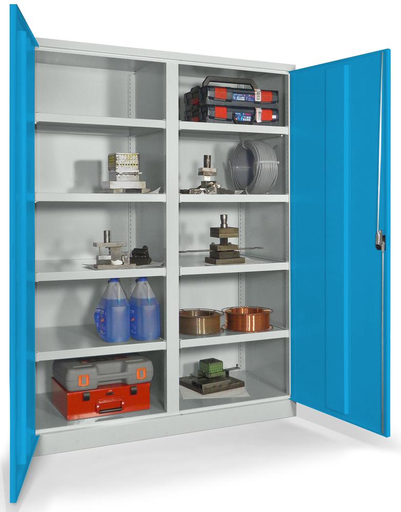 Schwerlastschrank mit Mitteltrennwand | Lichtblau RAL 5012 | 1470 | ohne Schubladen
