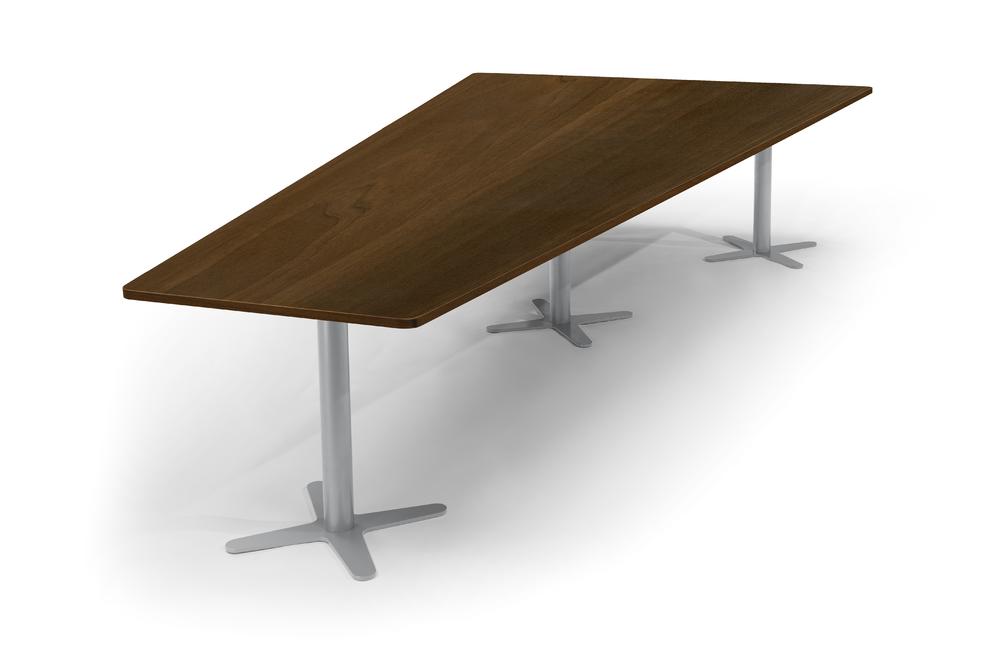 Konferenztisch DUBLIN | Nussdekor dunkel | 3800 | Alusilber RAL 9006