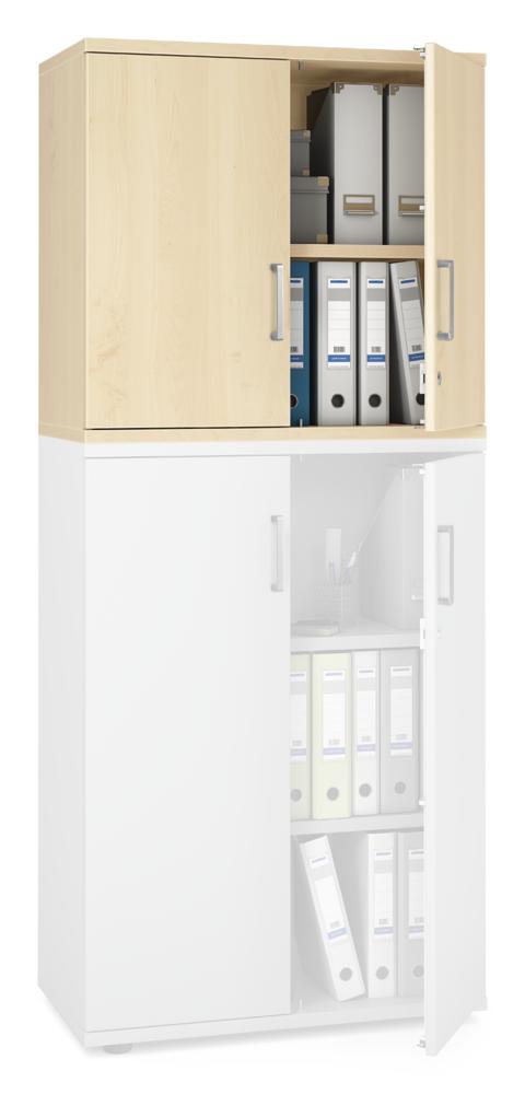 Flügeltüren-Aufsatzschrank MULTI MODUL-PRO | Ahorndekor | 800 | 750 mm (2 OH)