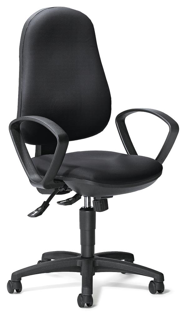 Bürostuhl COMFORT S mit Armlehnen | Schwarz | Schwarz | feste Armlehnen