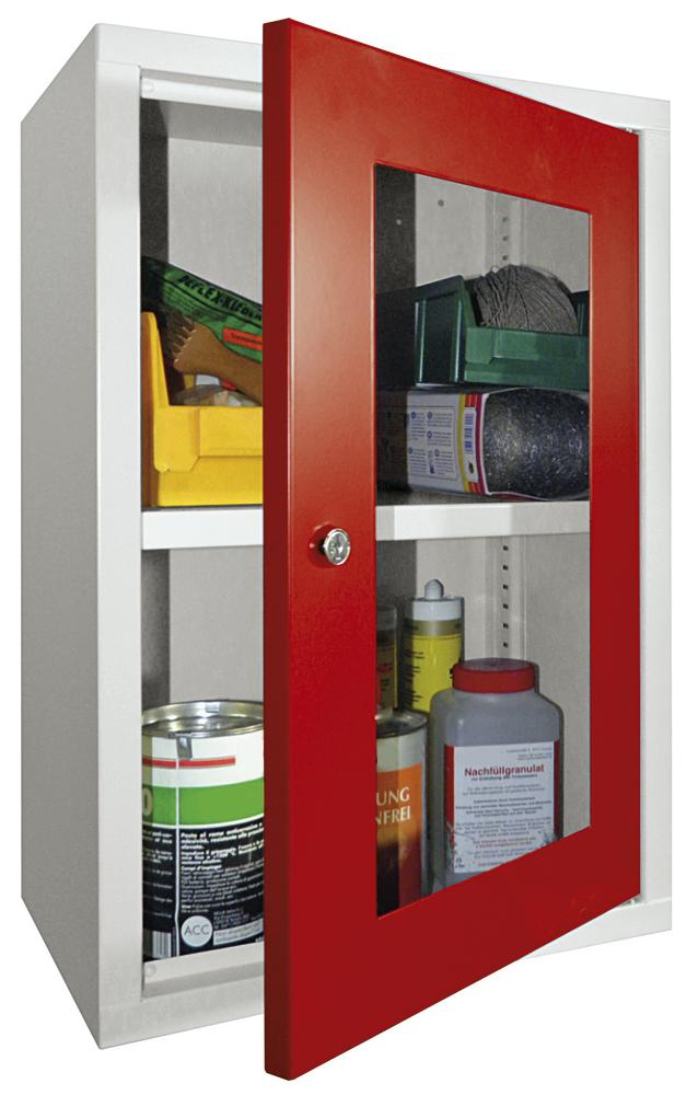 Flügeltüren-Hängeschrank | Rubinrot RAL 3003 | 400 | mit glatter Rückwand