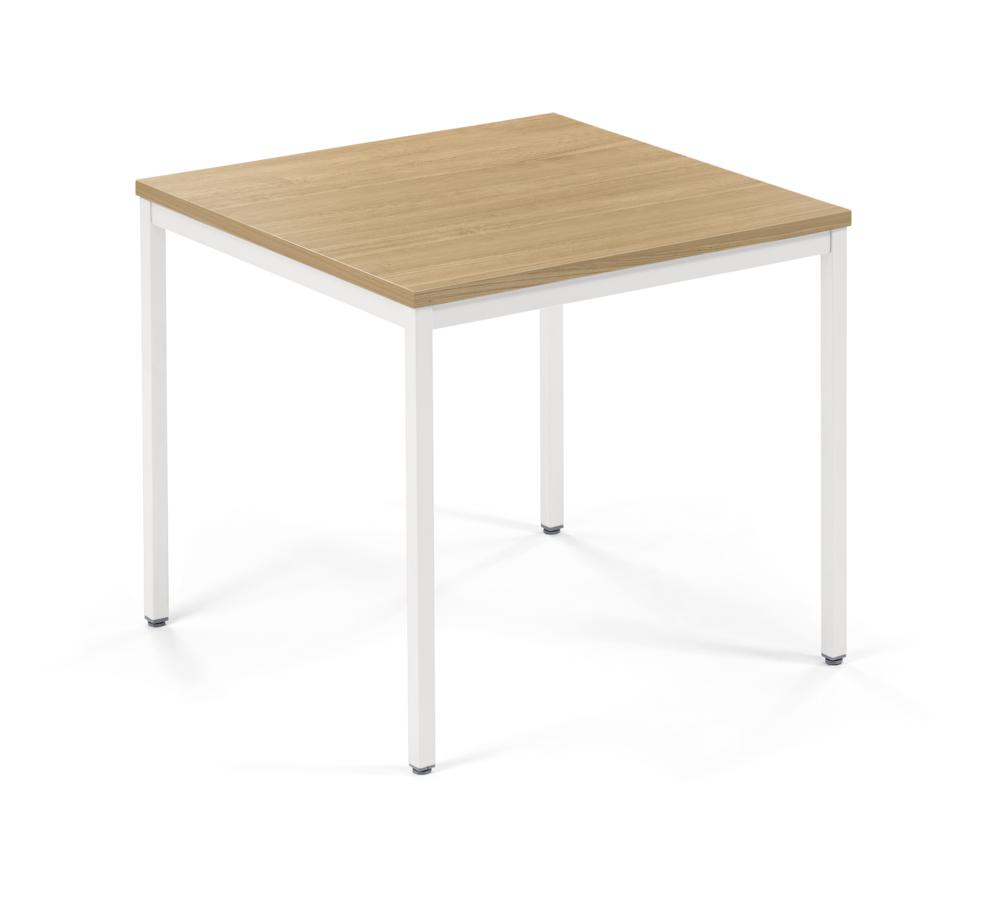 Konferenztisch MODUL | Eiche hell | 800 | 800 | Weiß RAL 9016 | Quadrat