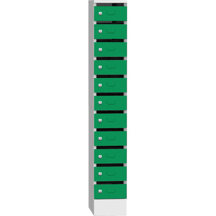 Postverteilerschrank mit 11 Fächern | Verkehrsgrün RAL 6024 | 300