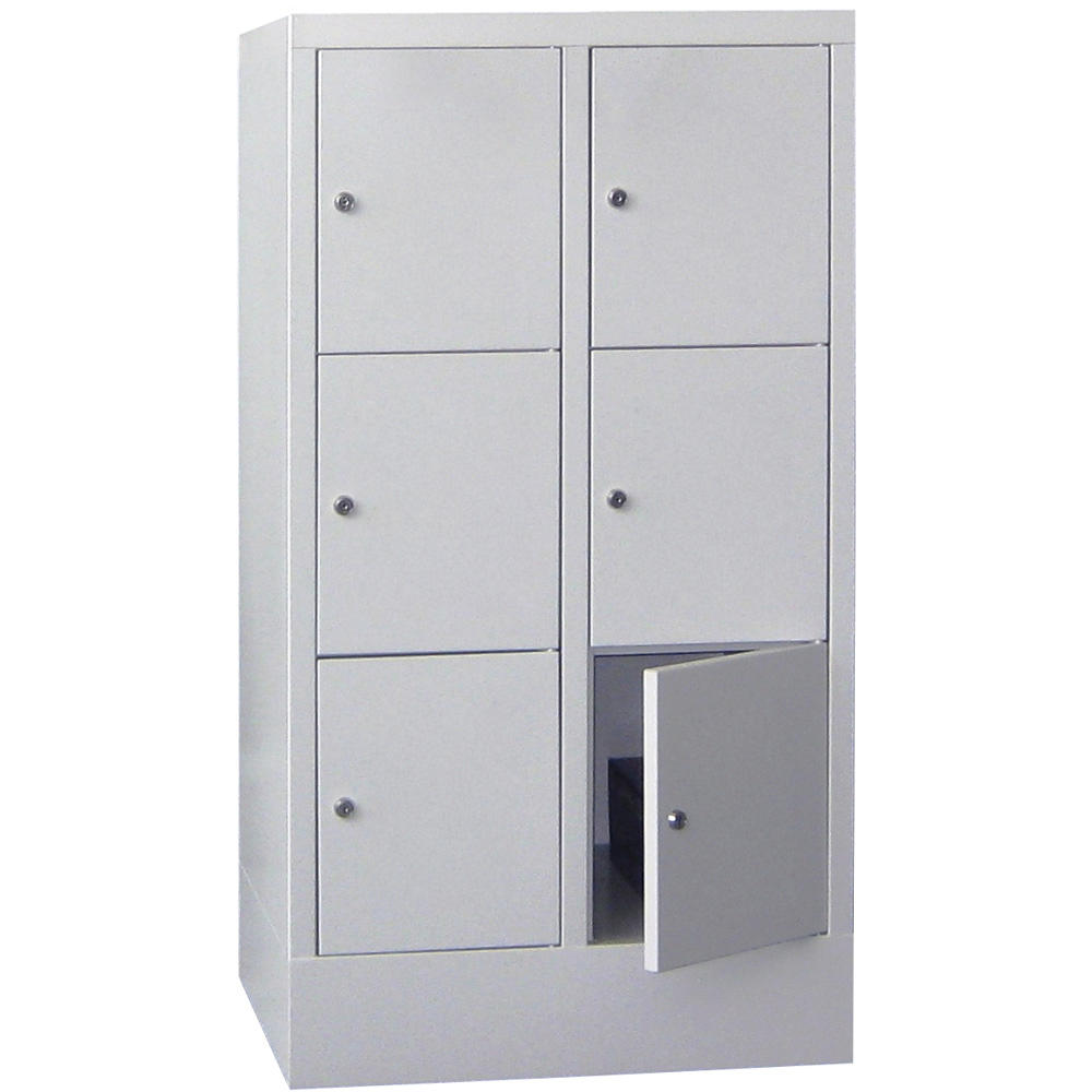 Schließfachschrank CLASSIC mit glatten Türen | Lichtgrau RAL 7035 | 300 | 2 | 6