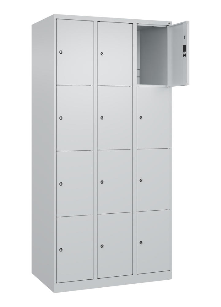 Schließfachschrank CLASSIC PLUS, bodenstehend | Lichtgrau RAL 7035 | Bodenstehend | Lichtgrau RAL 7035 | 300 | 3 | 12