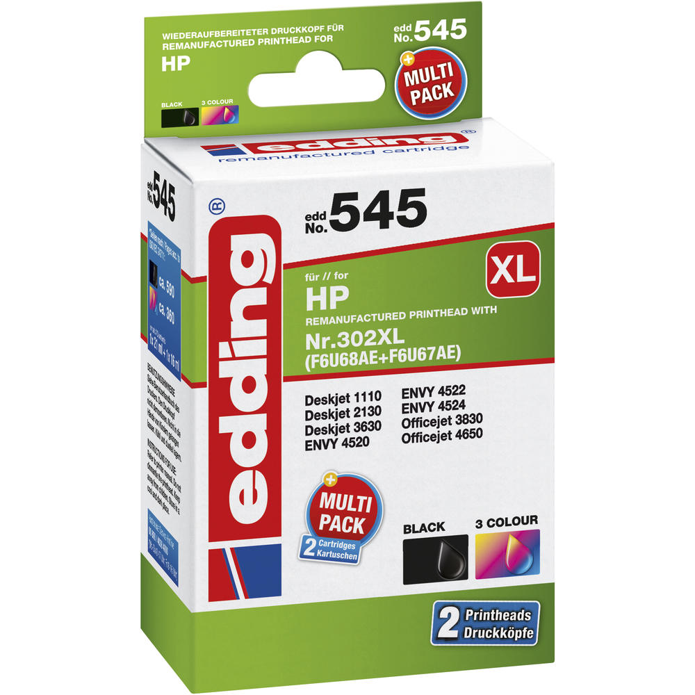 edding Tintenpatrone 18-545 wie HP 302XL+302XL