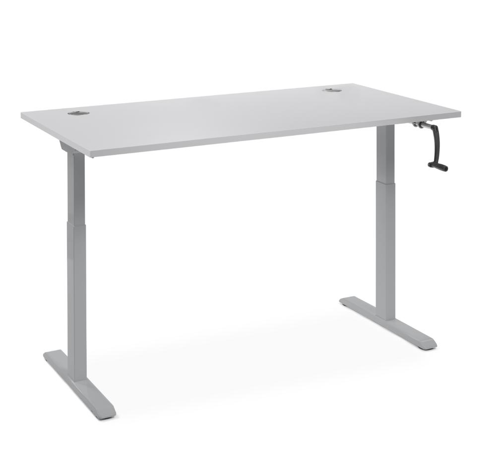 Schreibtisch manuell höhenverstellbar Flex Modul K | Lichtgrau | 1800