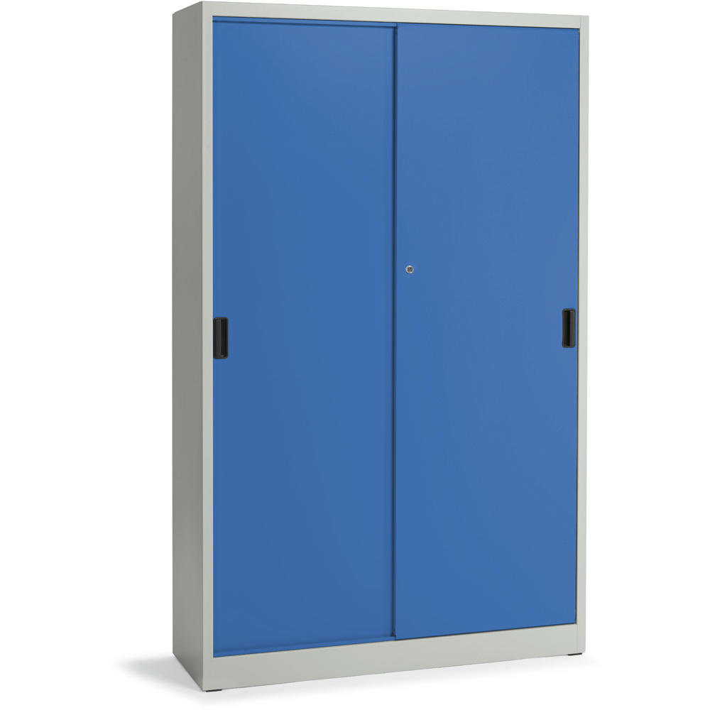 Werkstatt-Schiebetürenschrank DELTA | Lichtblau RAL 5012 | 1200