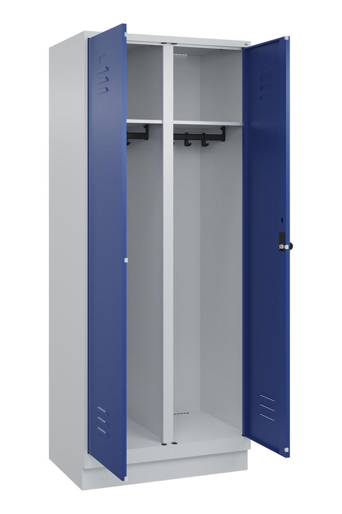 Arbeitsstättenspind CLASSIC PLUS, mit Sockel | Enzianblau RAL 5010 | mit Sockel | Lichtgrau RAL 7035 | 400 | 2