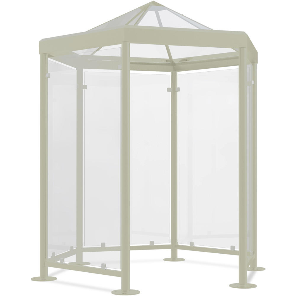 Überdachungssystem Paris, 6eck-Pavillon | Grauweiß RAL 9002
