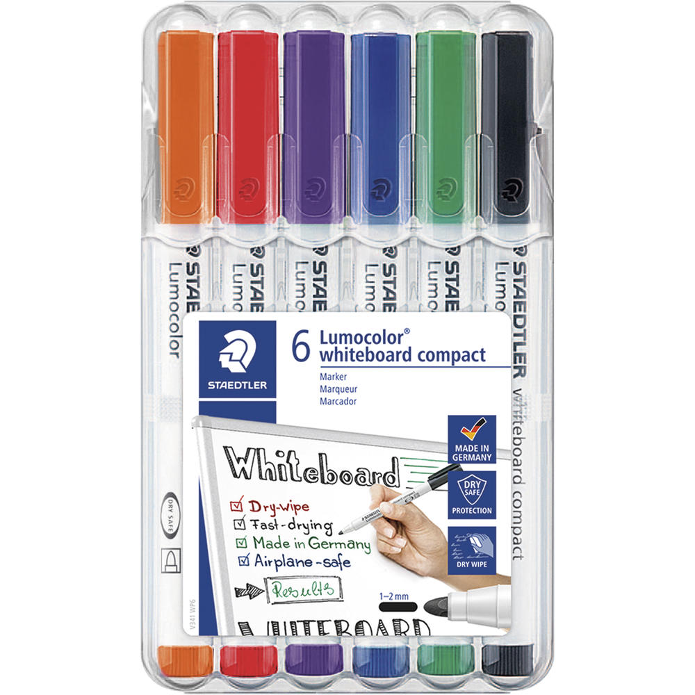 STAEDTLER Whiteboardmarker Lumocolor 341 WP6 sort.