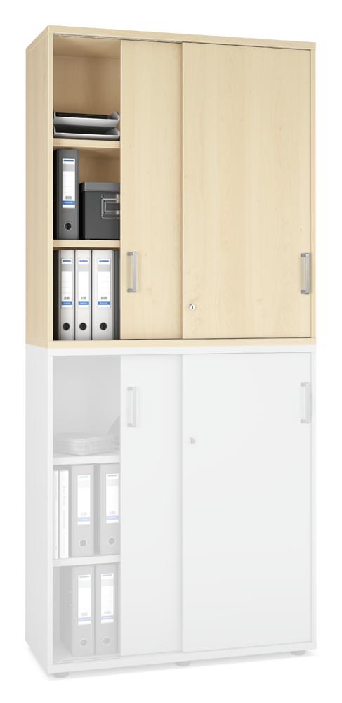 Schiebetüren-Aufsatzschrank MULTI MODUL-PRO | Ahorndekor | 1000 | 1110 mm (3 OH)