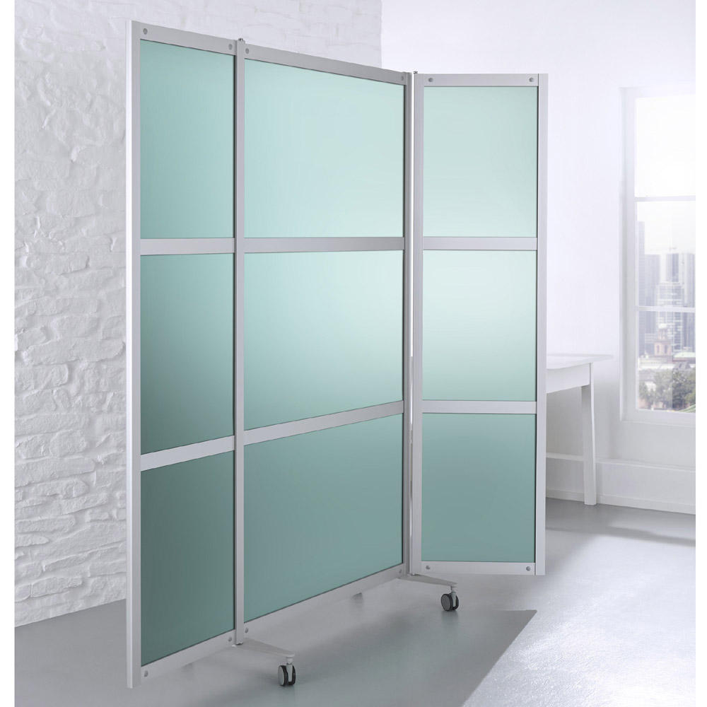 Faltstellwand, Paravent ALASKA,, 3-teilige Optik | 1000 | ESG-satiniert