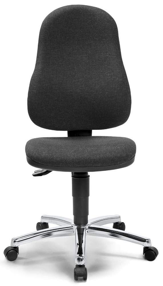 Bürostuhl COMFORT P | Anthrazit | Verchromt | ohne Armlehnen (optional)