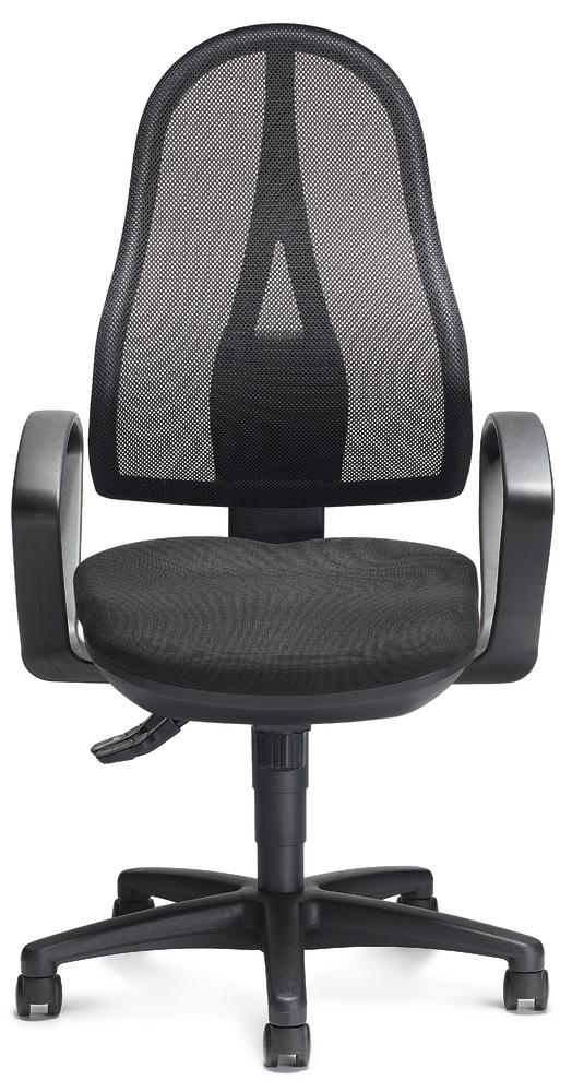 Bürostuhl COMFORT NET mit Armlehnen | Schwarz/Anthrazit | Schwarz | feste Armlehnen | Permanentkontakt-Mechanik