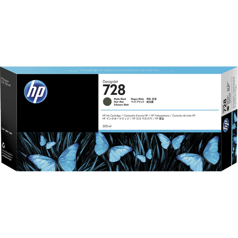 HP Tintenpatrone Nr.728 F9J68A HC 300ml schwarz