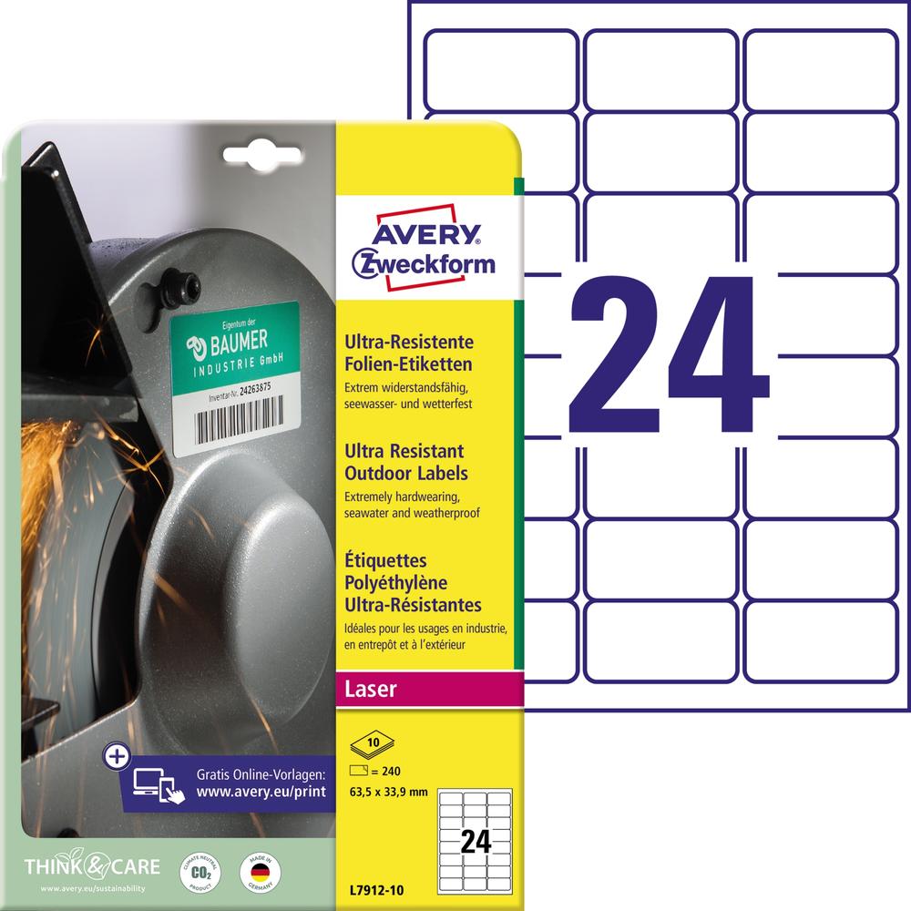 Avery Zweckform Folienetikett L7912-10 63,5x33,9mm