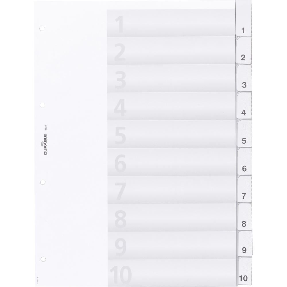 DURABLE Register 682119 DIN A4 10teilig Hartfolie