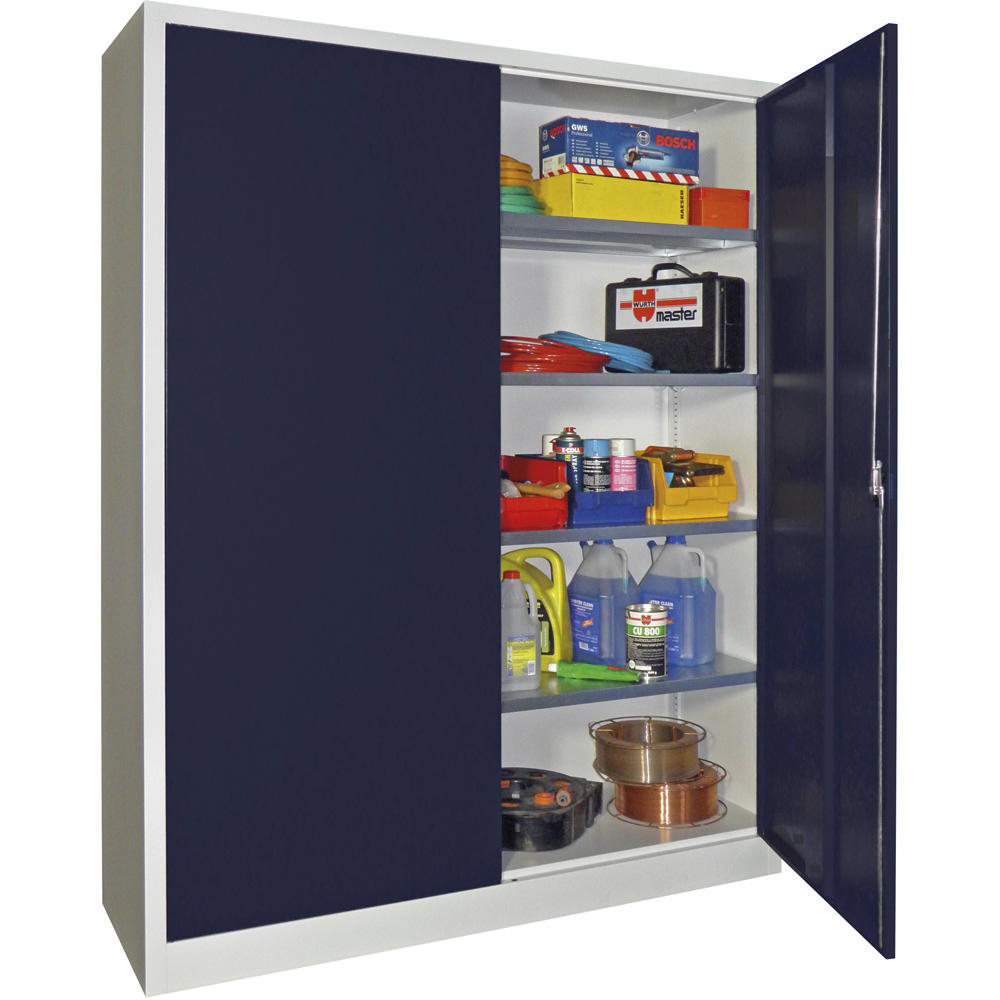 Material-Stahlschrank | Anthrazitgrau RAL 7016 | 1500 | 600 | Lichtgrau RAL 7035