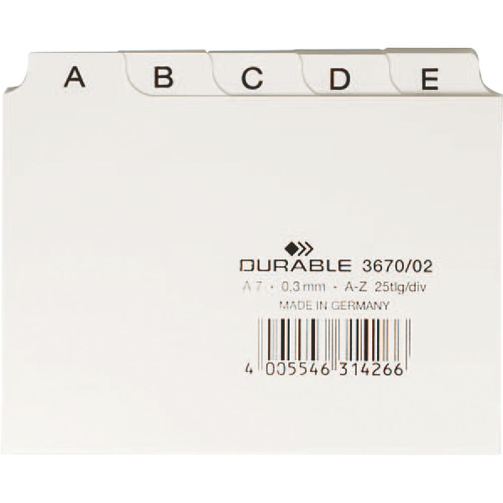 DURABLE Leitregister 367002 DIN A7 quer A-Z
