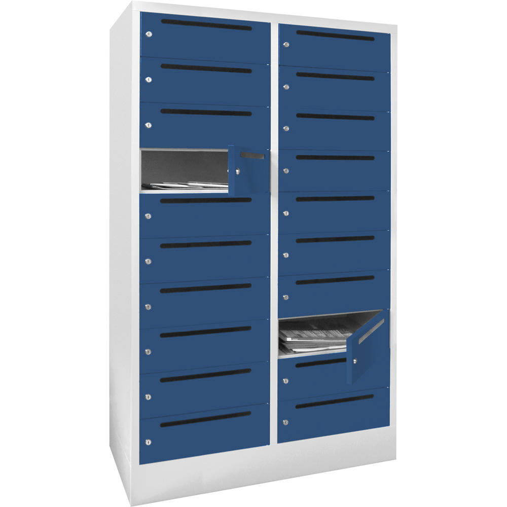 Postverteilerschrank | Enzianblau RAL 5010 | 400 | 20
