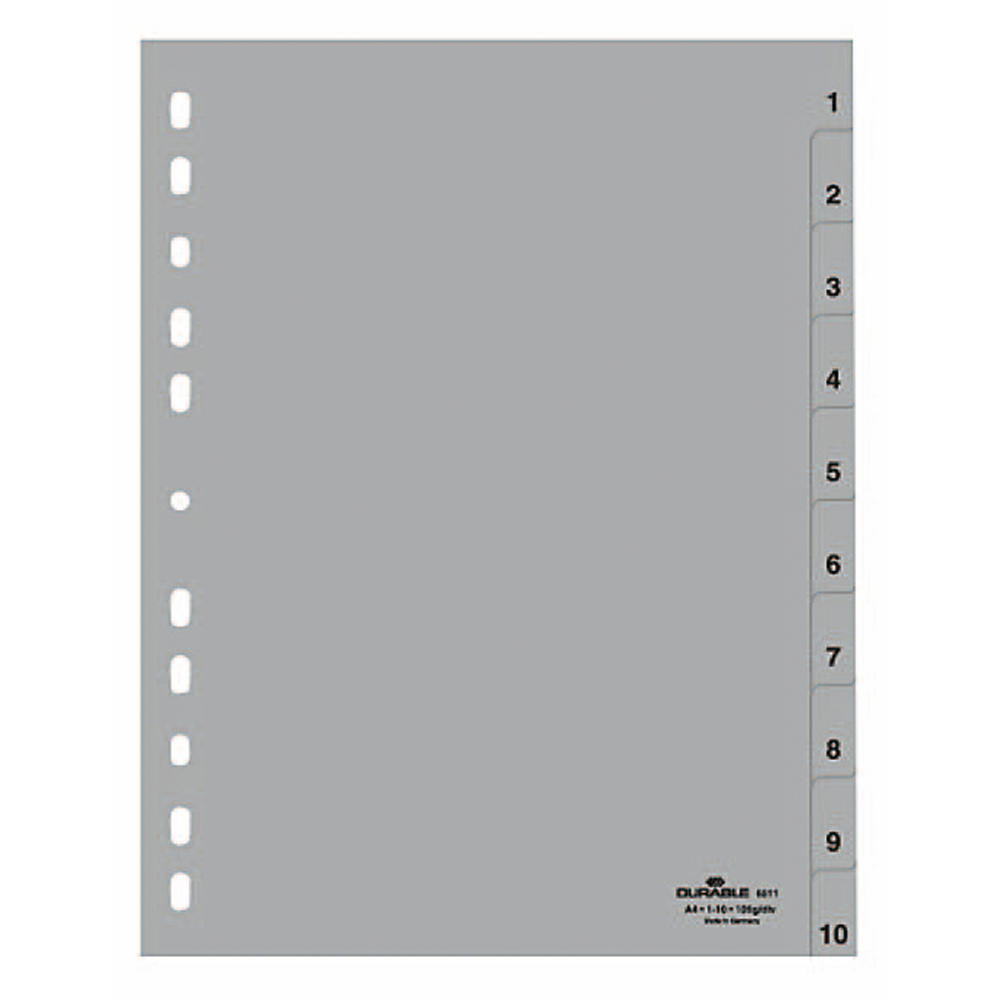 DURABLE Ordnerregister 651110 für A4 1-10 10tlg