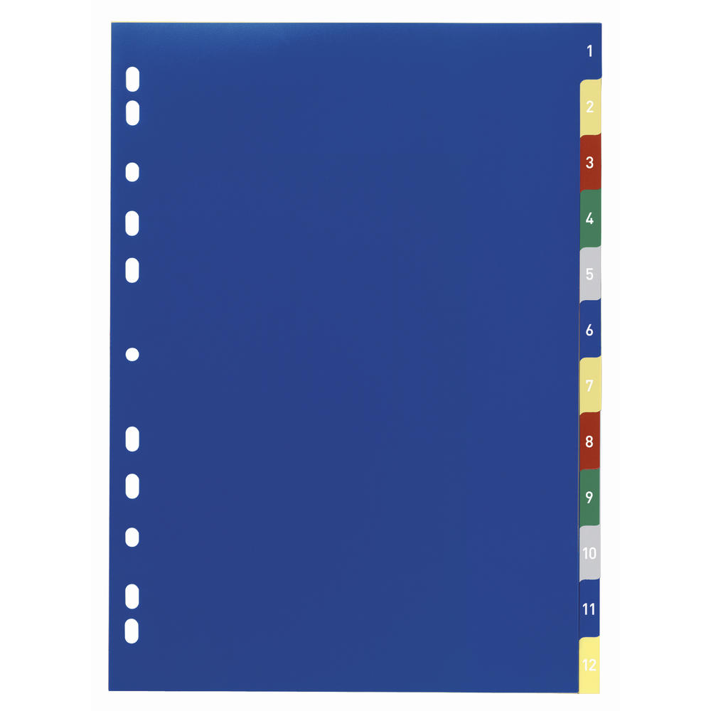 DURABLE Register 1-12 675027 DIN A4 PP farbig
