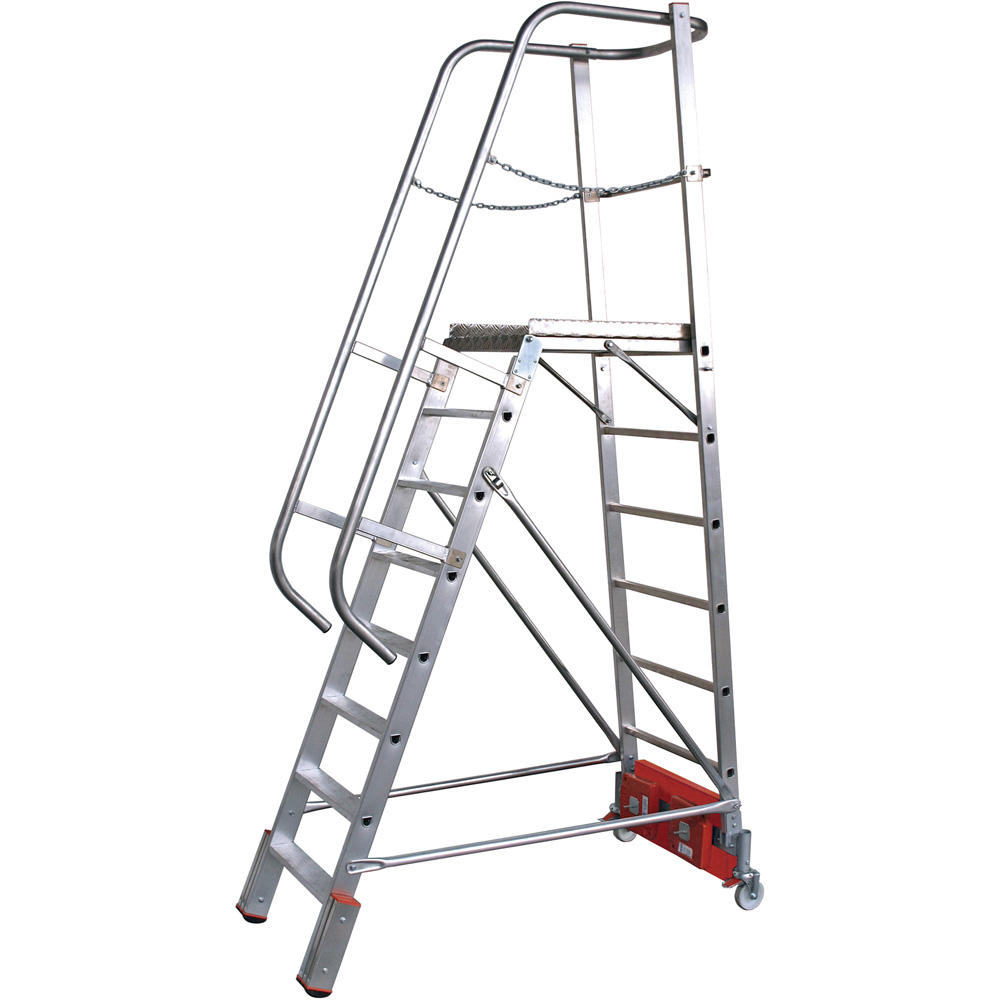 Podestleiter Kompakt Stabilo 8 Stufen | Aufstellfläche Breite max. 0,82 m | 3880