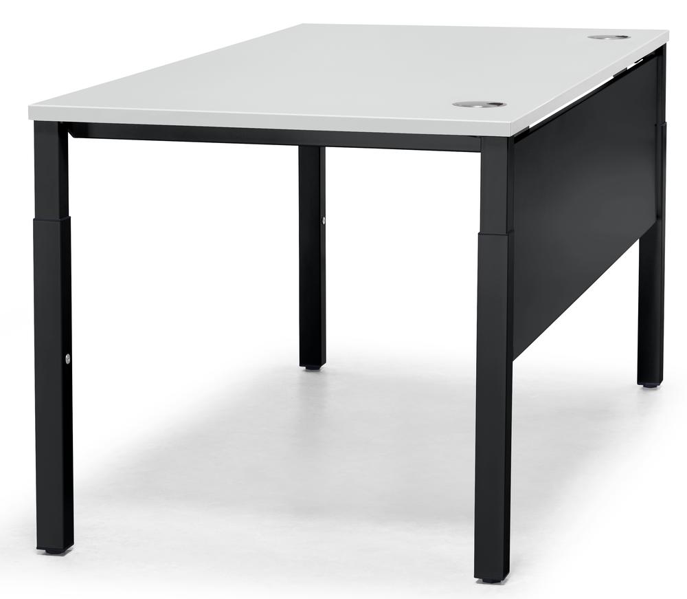 Schreibtisch 4-Fuß PROFI MODUL | Lichtgrau | 1400 | Schwarz