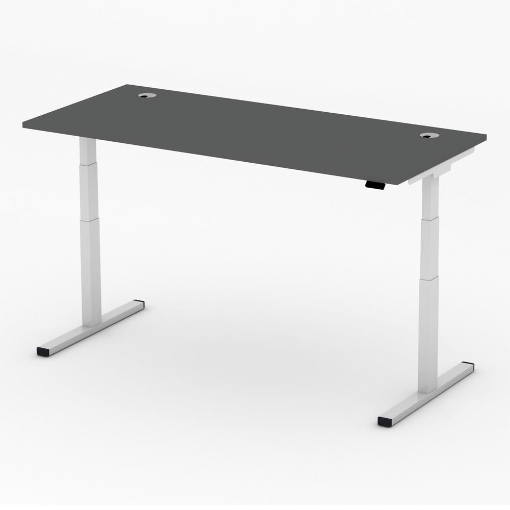 Höhenverstellbarer Schreibtisch MULTI MODUL-PRO | Anthrazit | 1800 | Alusilber