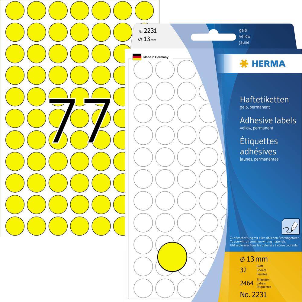 HERMA Markierungspunkt 2231 13mm Papier gelb 2.464