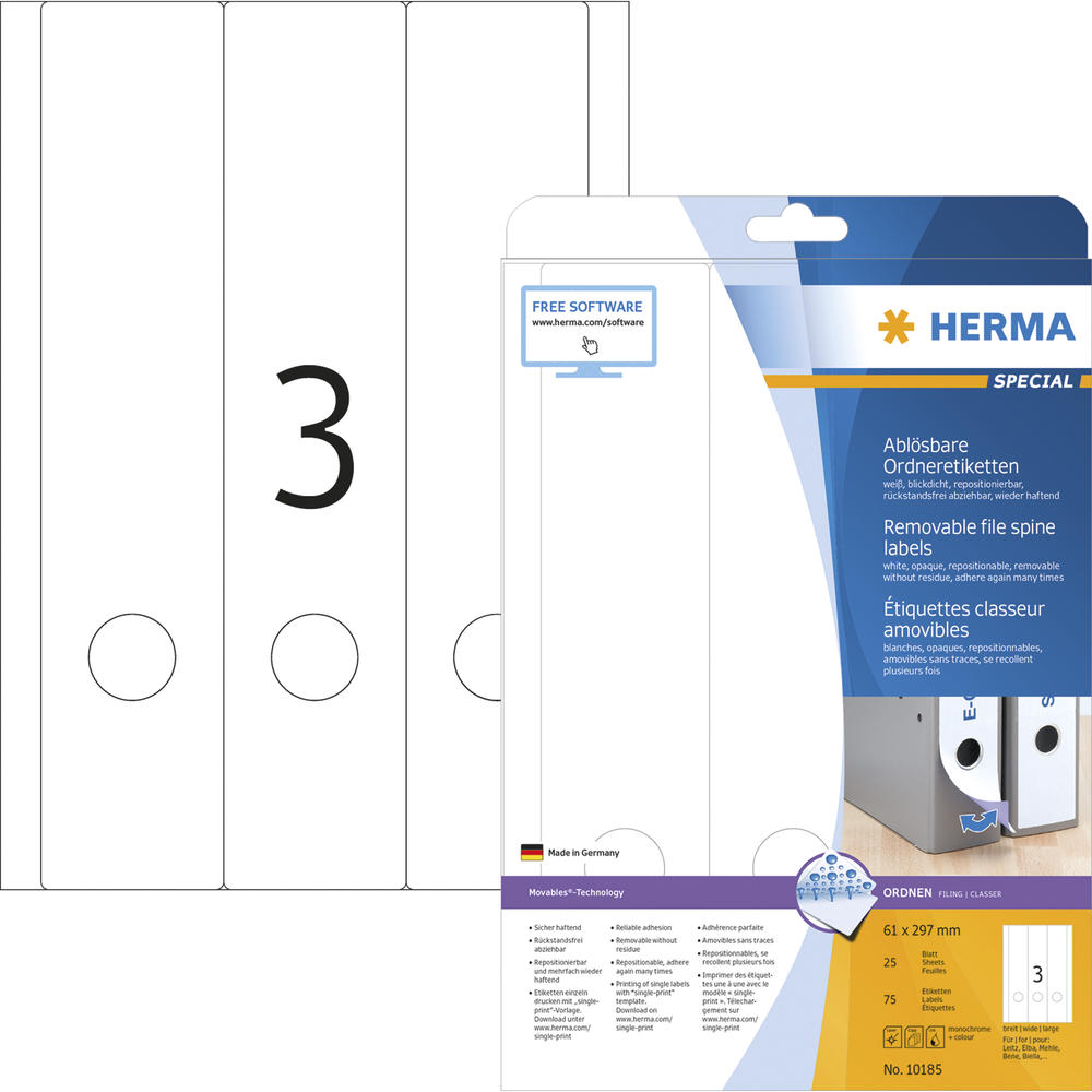 HERMA Ordneretikett Movables 10185 lang/breit sk