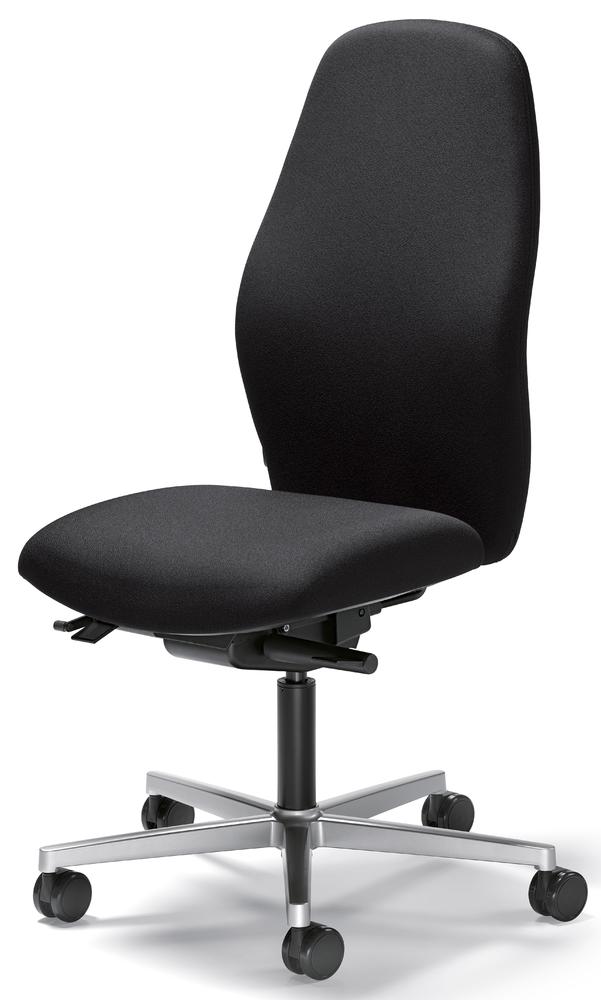 Bürostuhl mySIT ohne Armlehnen | Schwarz | Sitzneigeverstellung-Automatik, Sitztiefenverstellung, Synchronmechanik | Alusilber