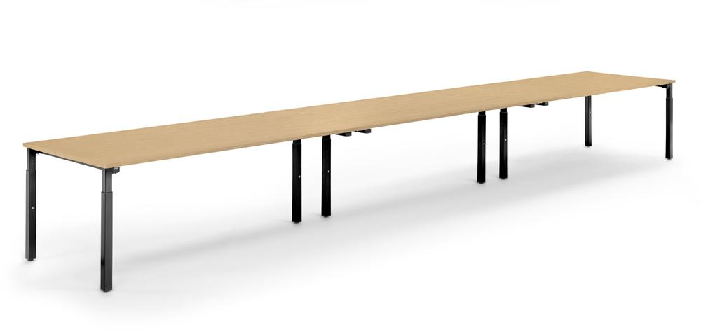Konferenztisch System MODUL | Buchedekor | 3600 | 1200 | Tiefschwarz RAL 9005