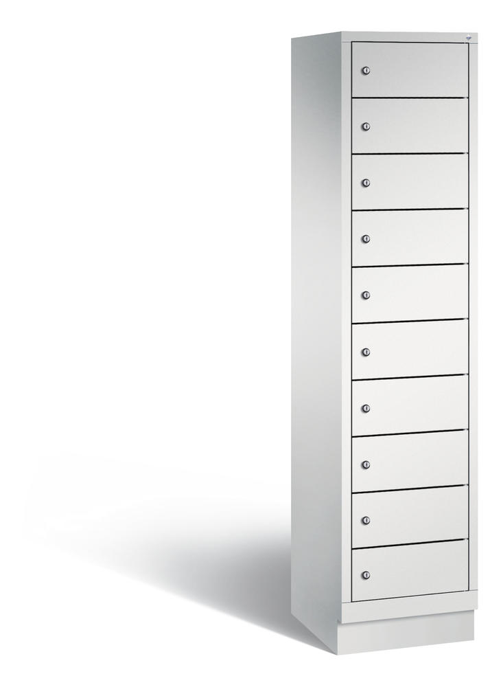 Laptopschrank, 1 x 10 Fächer | Lichtgrau RAL 7035 | mit Elektrifizierung | Lichtgrau RAL 7035 | 10