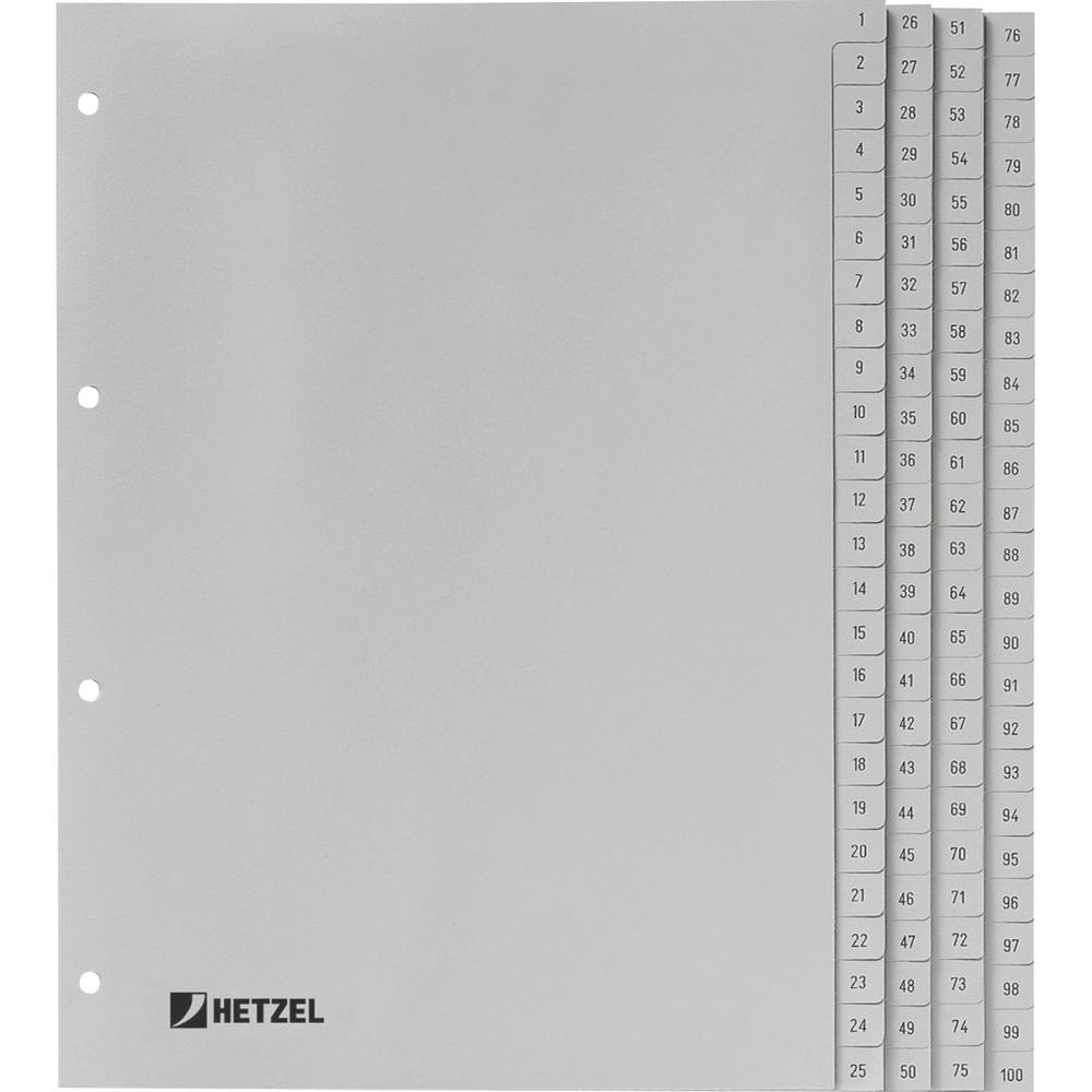 Hetzel Register 721311 DIN A4 1-100 100-teilig PP