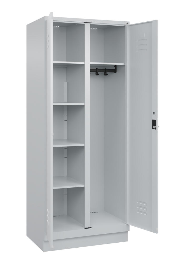 Kleider- u. Wäscheschrank, mit Sockel | Lichtgrau RAL 7035 | mit Sockel | Lichtgrau RAL 7035 | 400