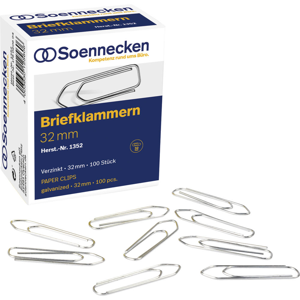Soennecken Briefklammer 1352 32mm verzinkt 100