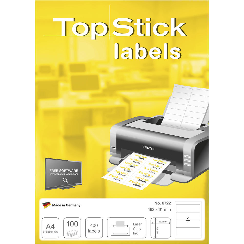 Ordnerrückenetikett TopStick 8722 breit/kurz sk