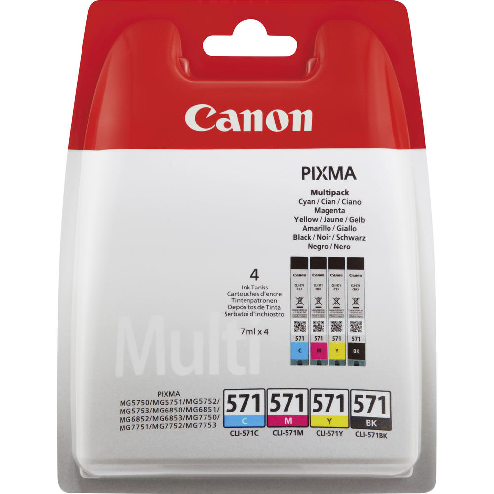Canon Tintenpatrone 0386C005AA CLI571 sw/c/m/y 4