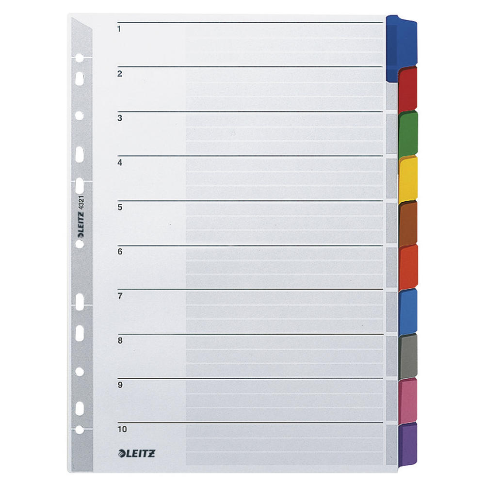 Leitz Register 43210000 DIN A4 blanko volle Höhe