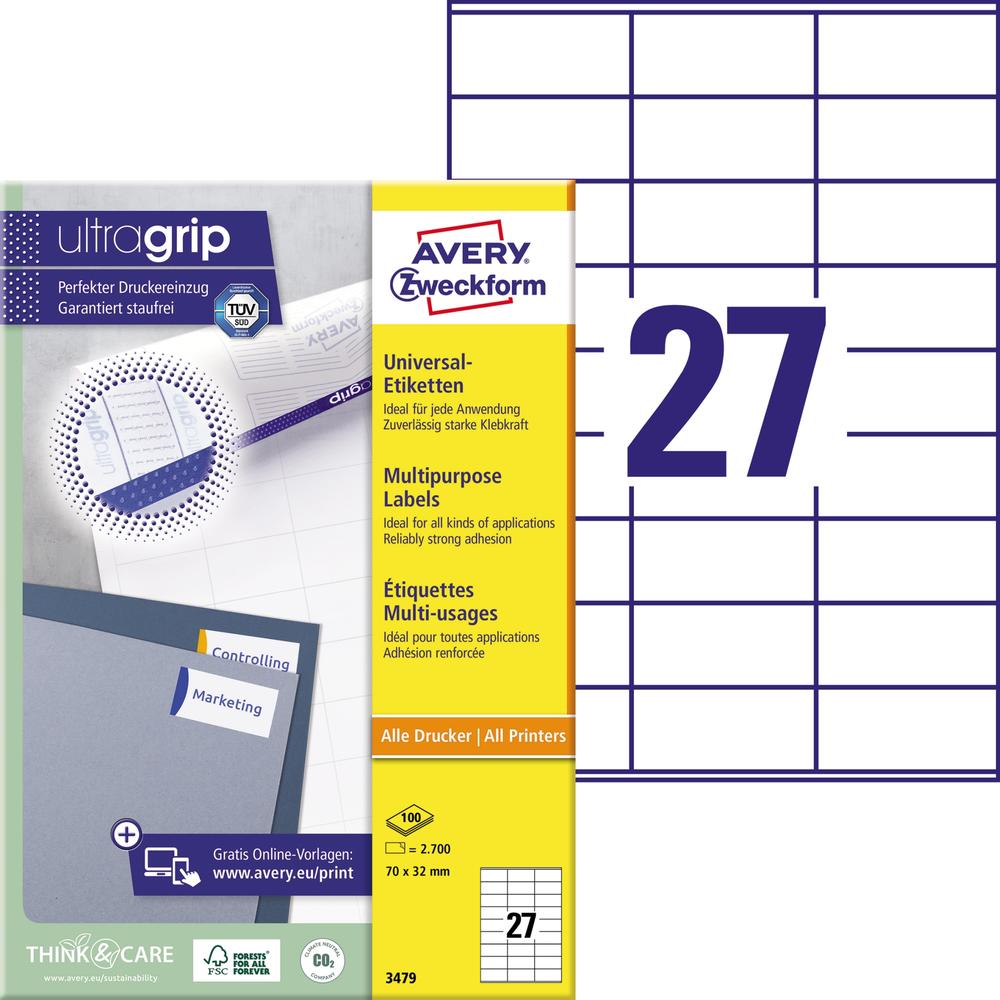 Avery Zweckform Universaletikett 3479 70x32mm weiß