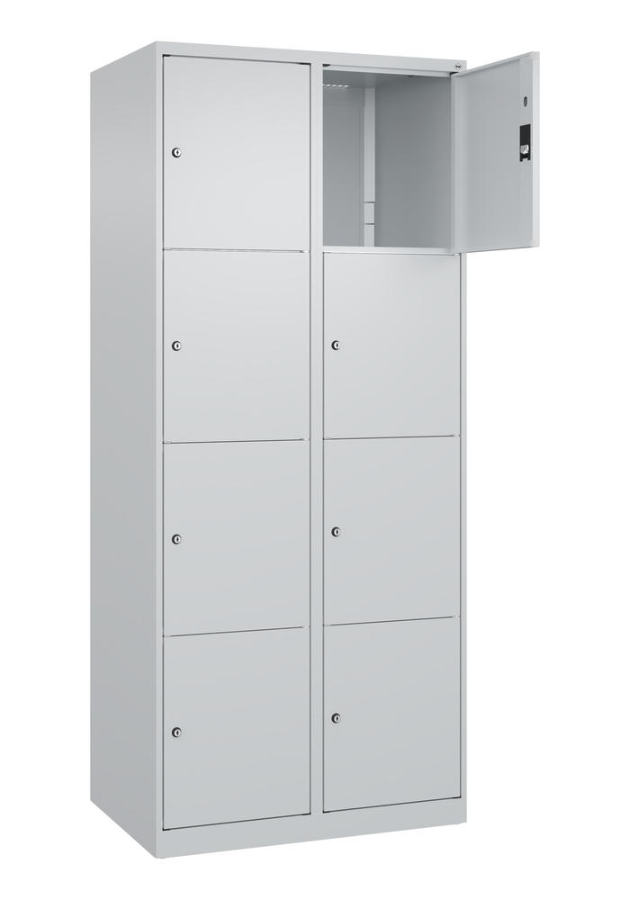 Schließfachschrank CLASSIC PLUS, bodenstehend | Lichtgrau RAL 7035 | Bodenstehend | Lichtgrau RAL 7035 | 400 | 2 | 8