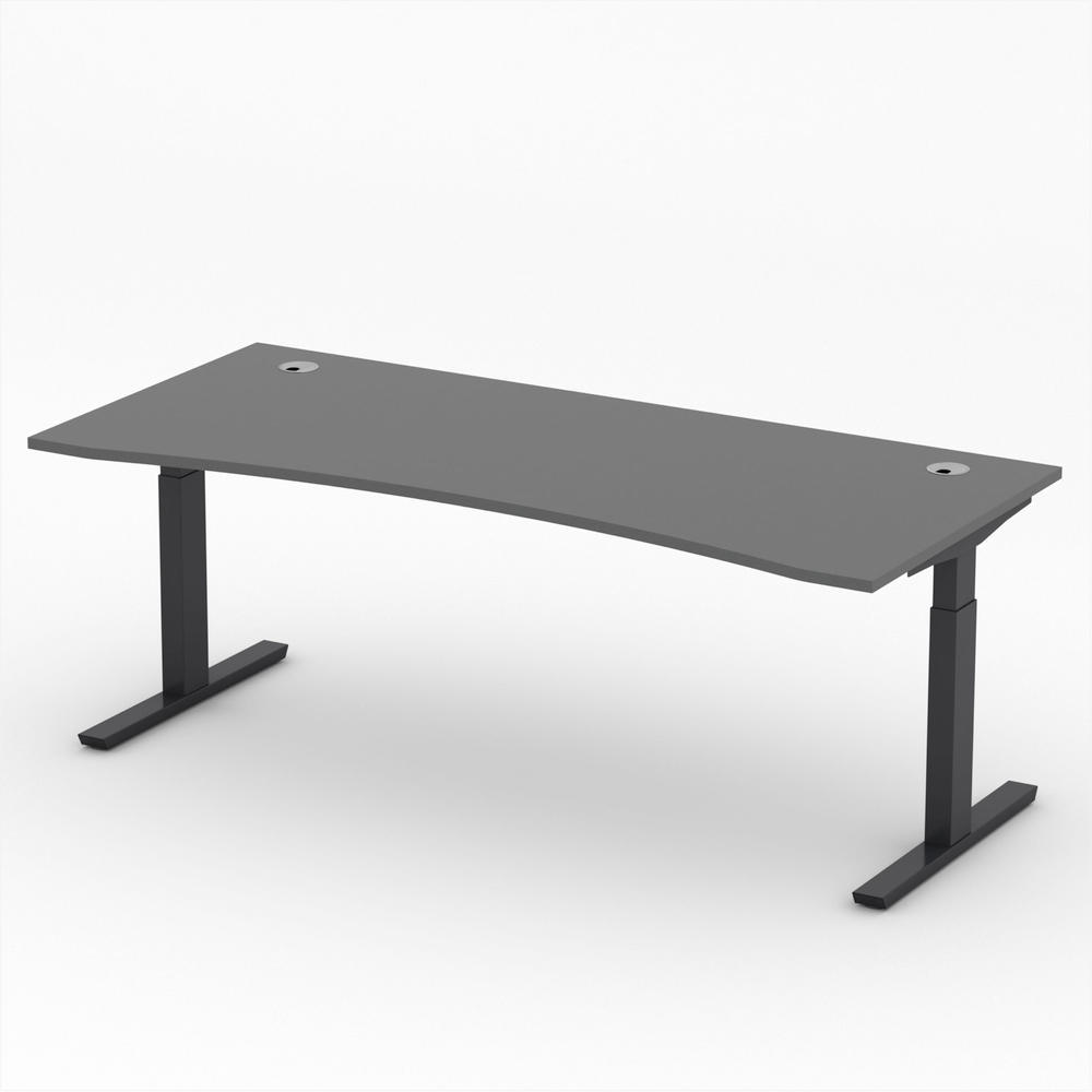Schreibtisch Cockpit T-Fuß PROFI MODUL | Anthrazit | 1800 | Schwarz