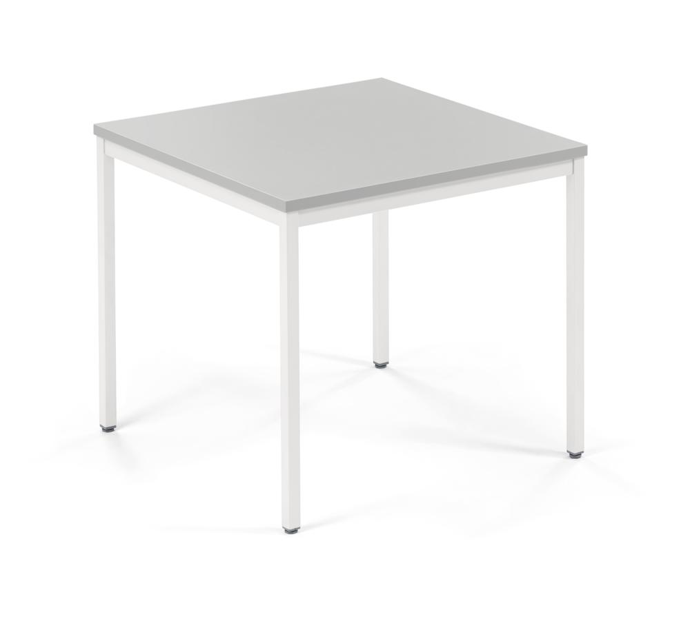 Konferenztisch PROFI MODUL | Lichtgrau | 800 | 800 | Weiß RAL 9016 | Quadrat