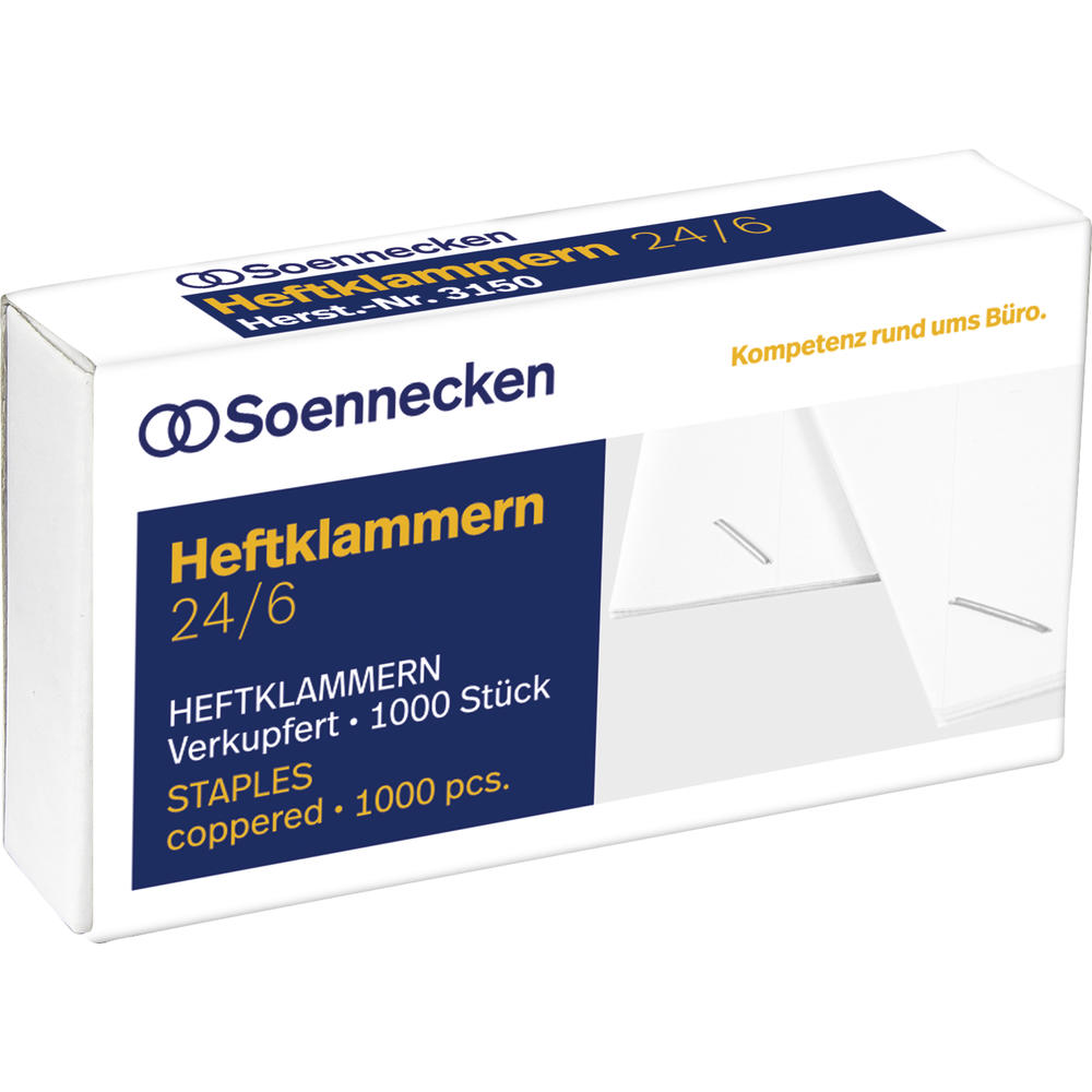 Soennecken Heftklammern 3150 24/6 verkupfert 1.000