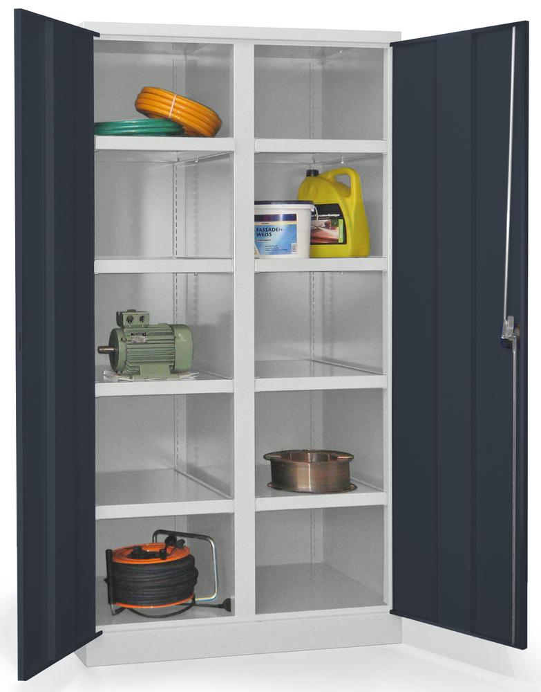 Schwerlastschrank mit Mitteltrennwand | Anthrazitgrau RAL 7016 | 1040 | ohne Schubladen